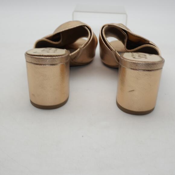 NEW Sam Edelman Circus Women's 7 Gold  Sahara Block Heel Slip On  Shoes Heels - Picture 3 of 8